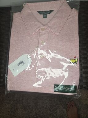 Masters Classic Pink Polo with Embroidered Golf Emblem